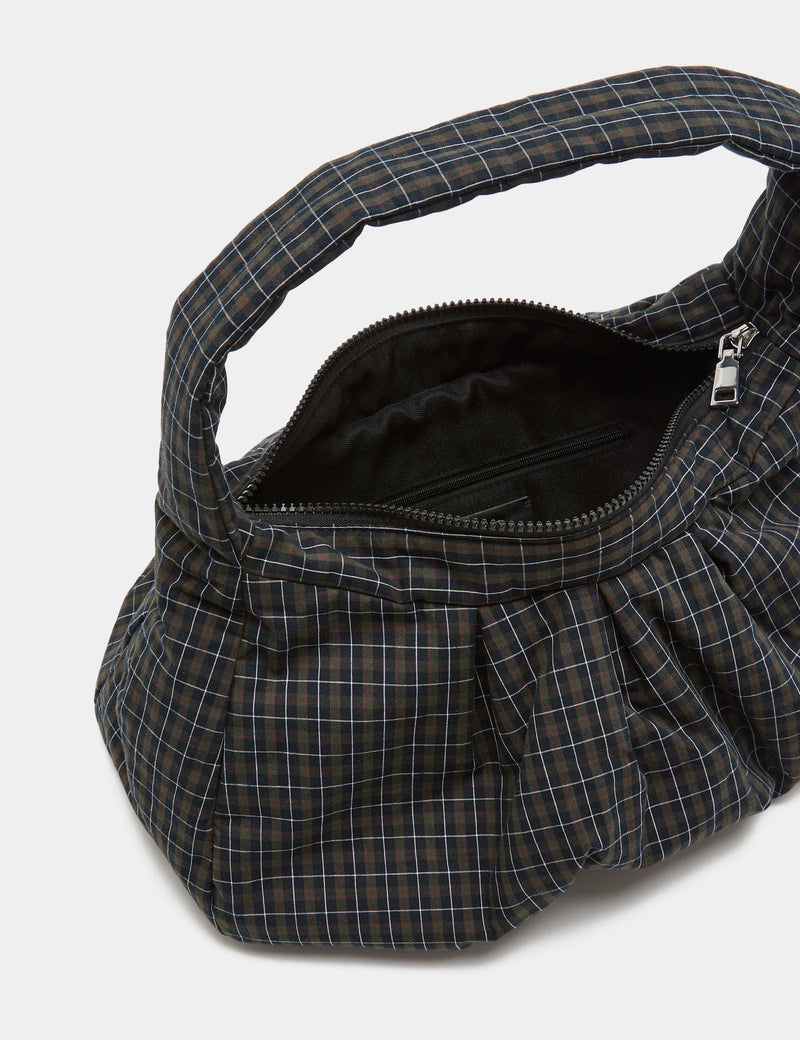 M&S pure cotton checked ruched shoulder bag, imported from the UK