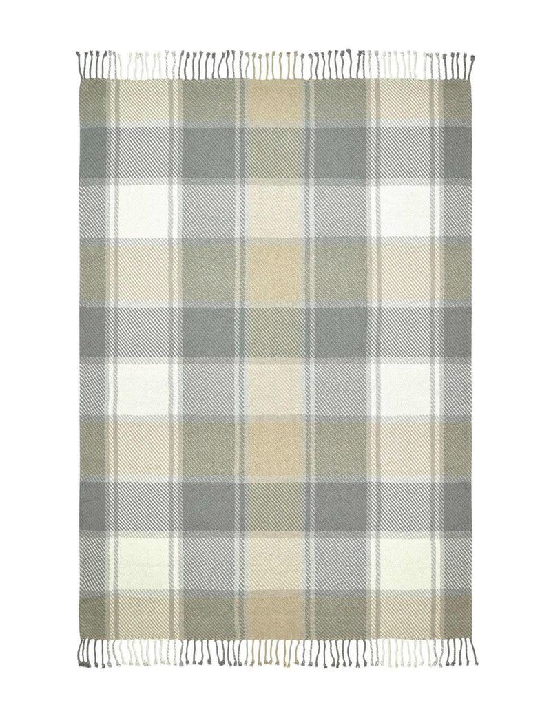 Laura Ashley pure cotton checked throw 150x200cm (British brand)