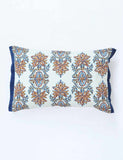 MM Linen pure cotton bolster cushion with embroidered motif, UK version