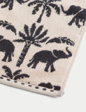 Pure cotton towel with elephant and palm tree design, imported from the UK