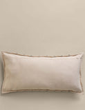 Pure cotton embroidered grid bolster cushion large 70cm - British product