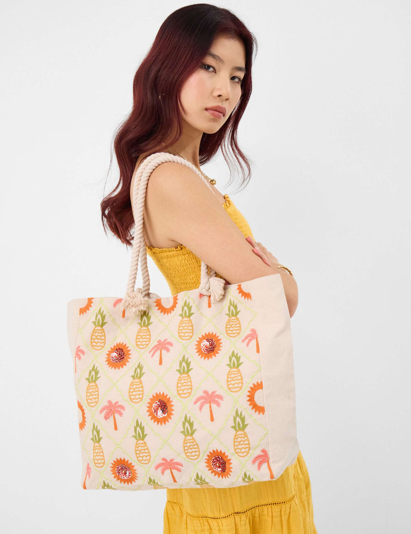 Accessorize pure cotton embroidered shoulder bag, imported from the UK