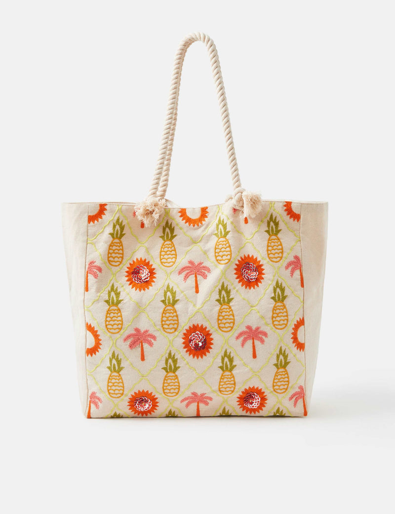 Accessorize pure cotton embroidered shoulder bag, imported from the UK