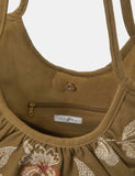 Accessorize pure cotton floral embroidered shoulder bag, UK version