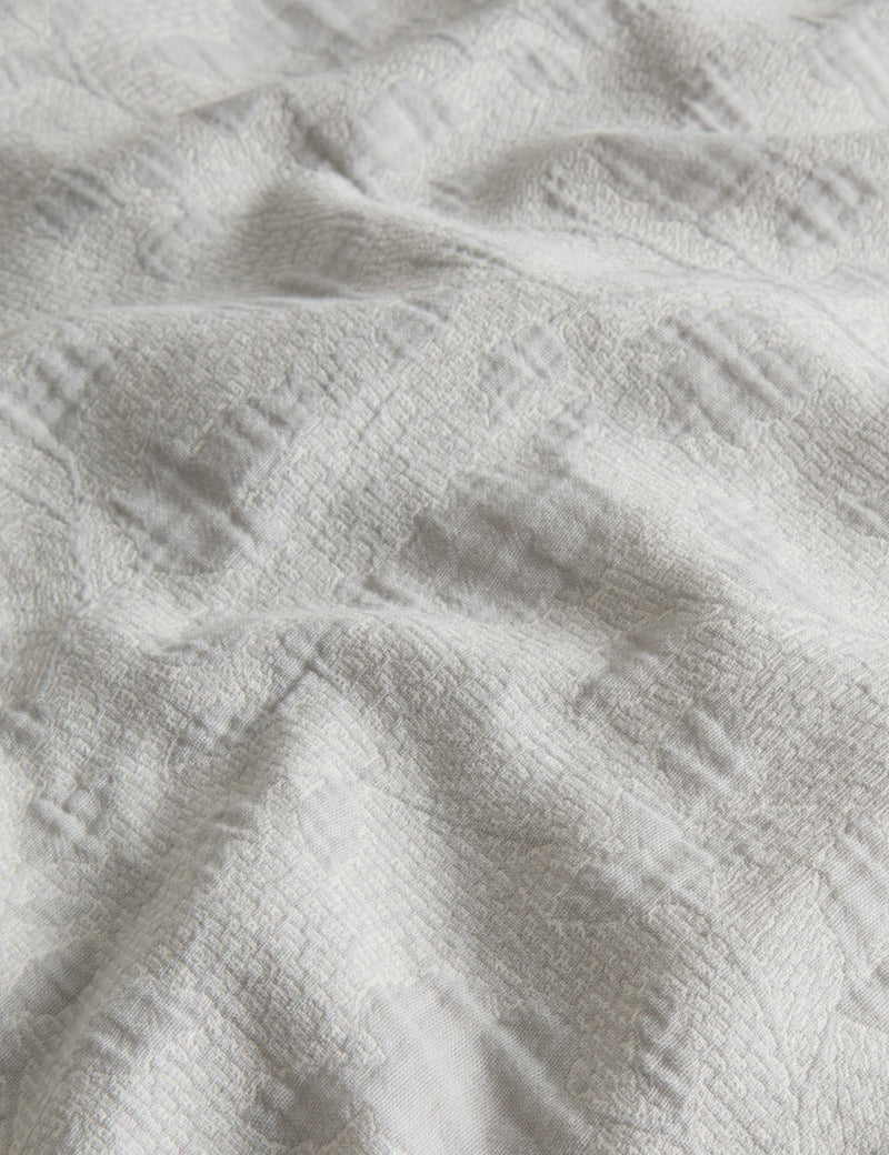Pure cotton floral jacquard duvet cover and pillowcase set (British brand)