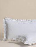 Pure cotton floral jacquard ruffle bedding set - British product