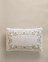 M&S Pure Cotton Floral Stitch Box Cushion 55cm x 35cm x 10cm- Buy online at McGrocer