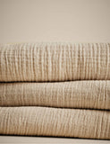 Pure cotton frayed edge muslin tablecloth 140x230 cm, imported from the UK
