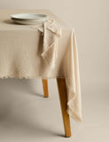Pure cotton frayed edge muslin tablecloth 140x230 cm, imported from the UK