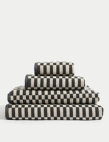 M&S Pure Cotton Geometric Check Bath Towel- Buy online at McGrocer