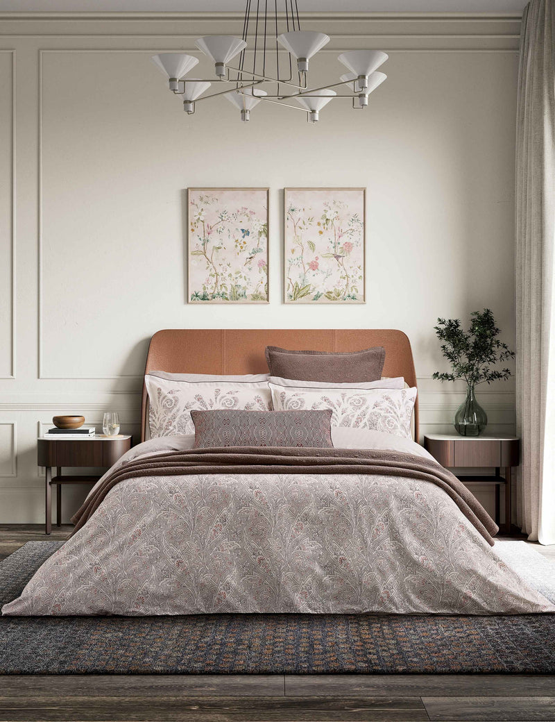 Bedeck of Belfast geometric square pillowcase 1000-thread-count cotton (British brand)