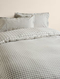 Pure cotton gingham reversible bedding set (British brand)