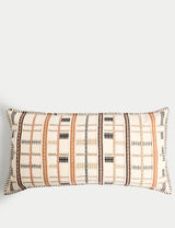 M&S Pure Cotton Grid Embroidered Bolster Cushion- Buy online at McGrocer