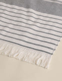 Pure cotton hammam beach towel with tasselled trims - British product