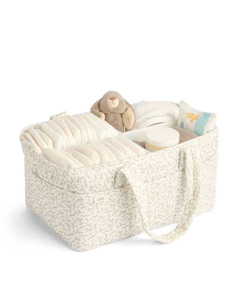 Mamas & Papas pure cotton leaf print nappy caddy, UK version