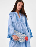 Accessorize pure cotton macrame clutch bag, UK version