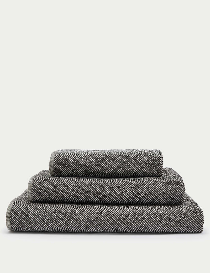 Pure cotton narrow striped bath towel, imported from the UK