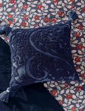 Pure cotton paisley needlepoint cushion (British brand)