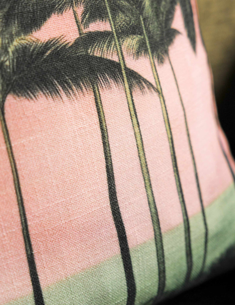 Rockett St George Palm Paradise piped cushion, 45cm, British brand