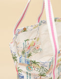 Joules pure cotton printed tote bag with palm design - British product