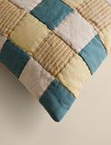 Pure cotton quilted patchwork cushion 50cm (British brand)