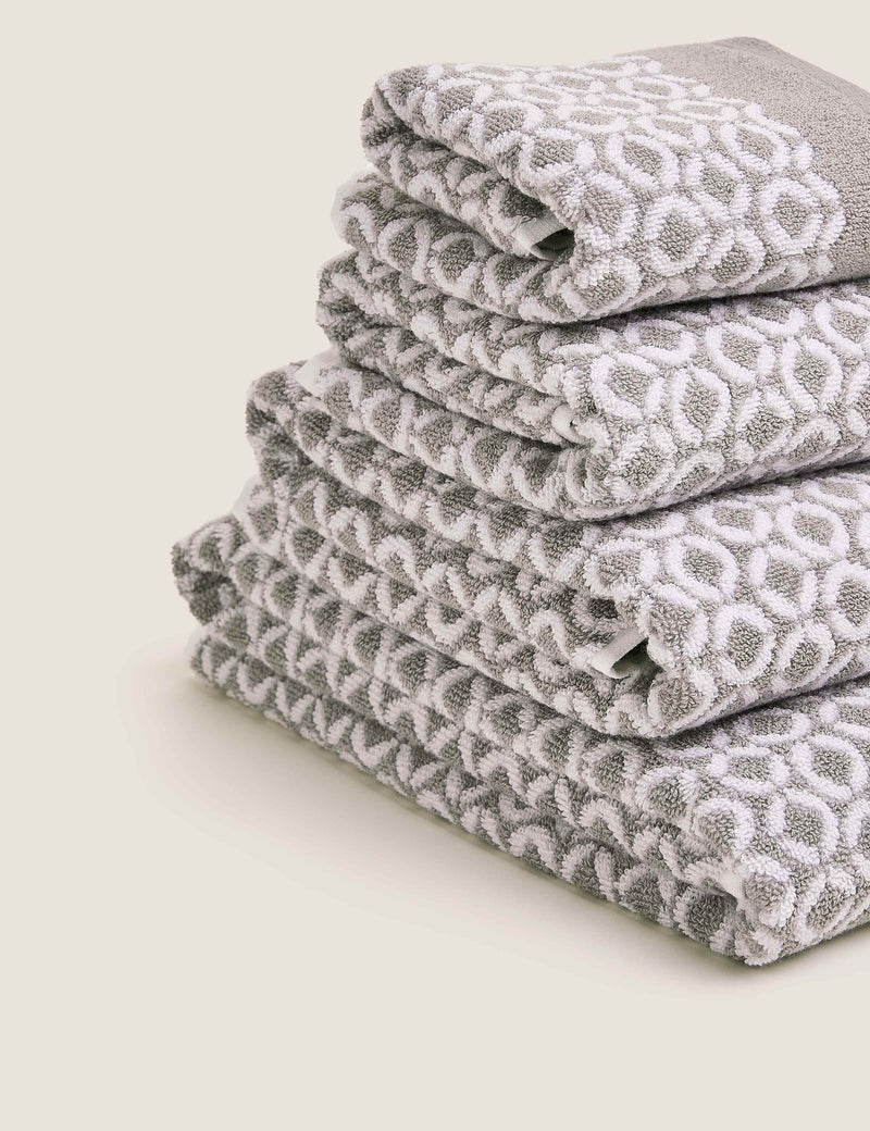 Pure cotton repeat links bath towel, imported from the UK