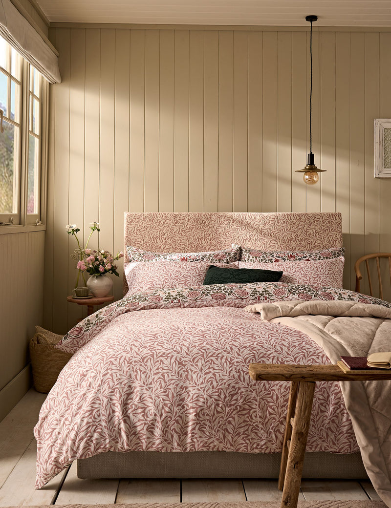 William Morris at Home Rose Brick pure cotton sateen bedding set - British product