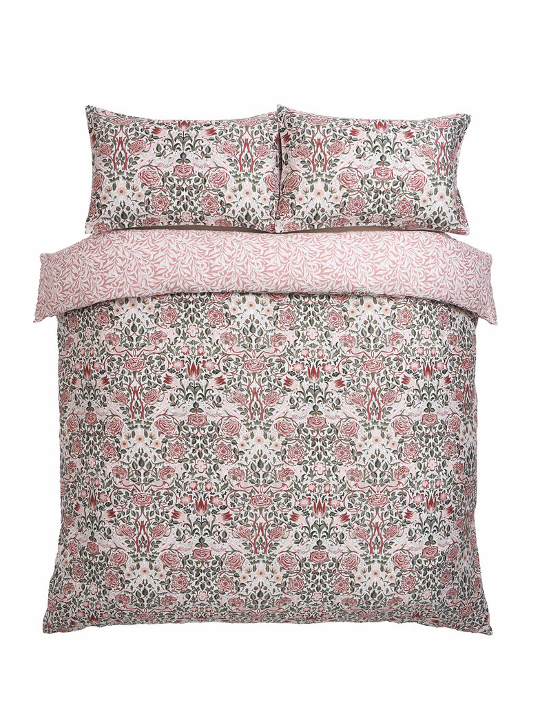 William Morris at Home Rose Brick pure cotton sateen bedding set - British product