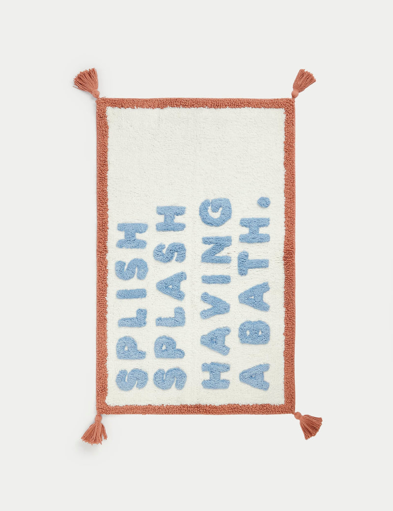 Pure cotton splish splash tassel bath mat 50x80cm, imported from the UK