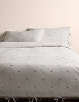 M&S Pure Cotton Striped Embroidered Bedding Set- Buy online at McGrocer