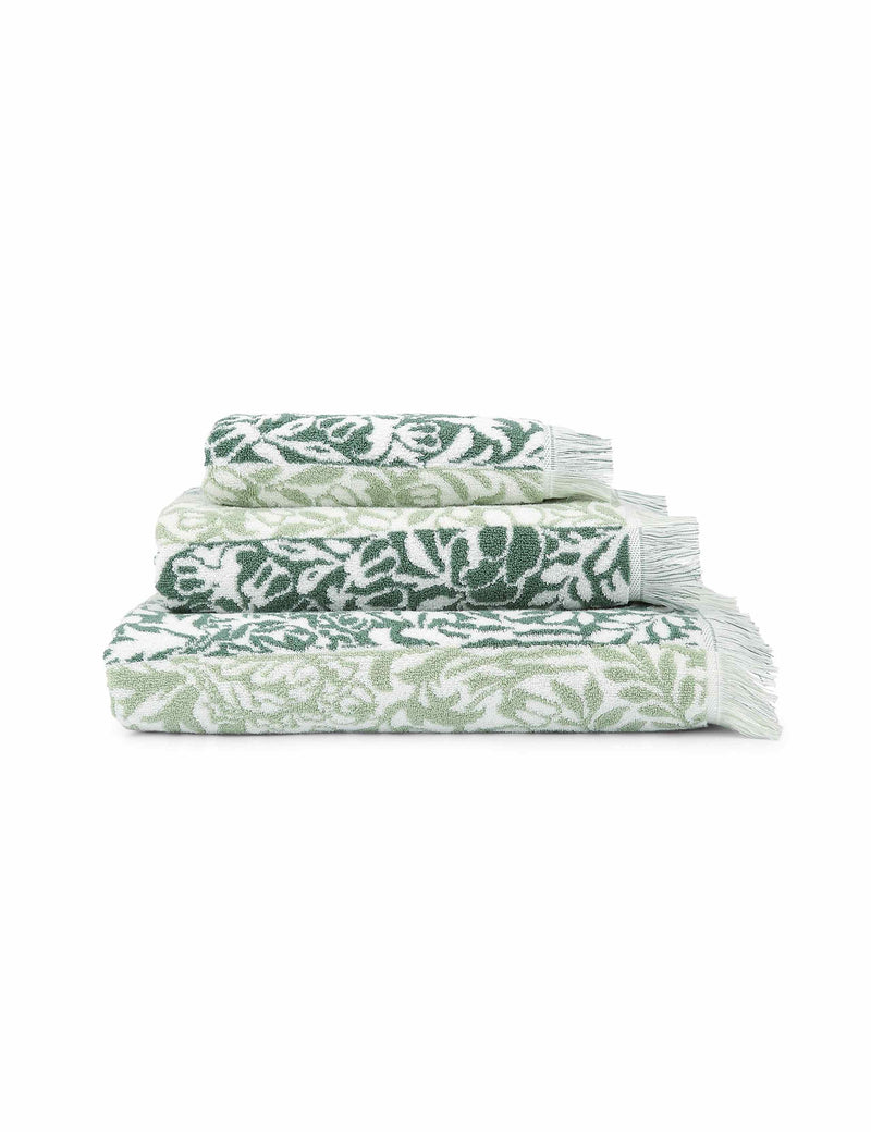 William Morris striped floral towel, UK version
