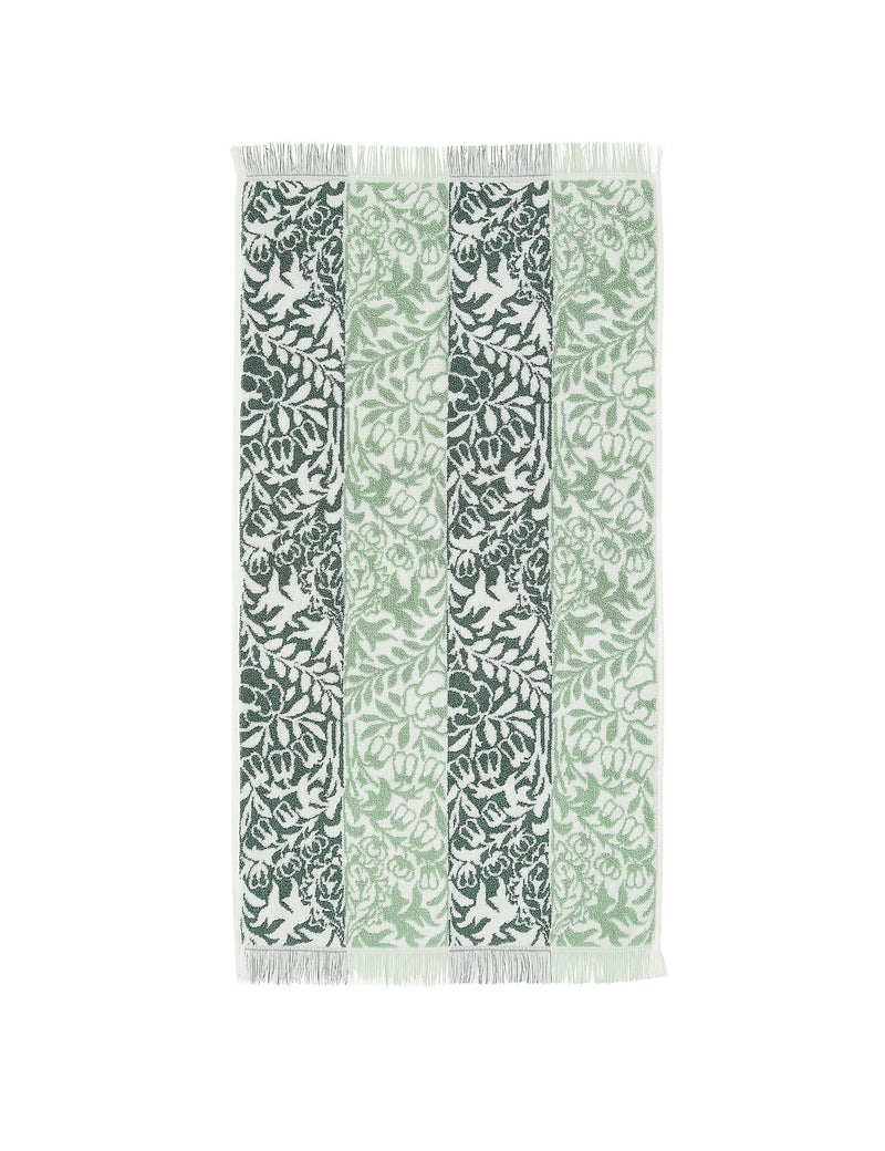 William Morris striped floral towel, UK version