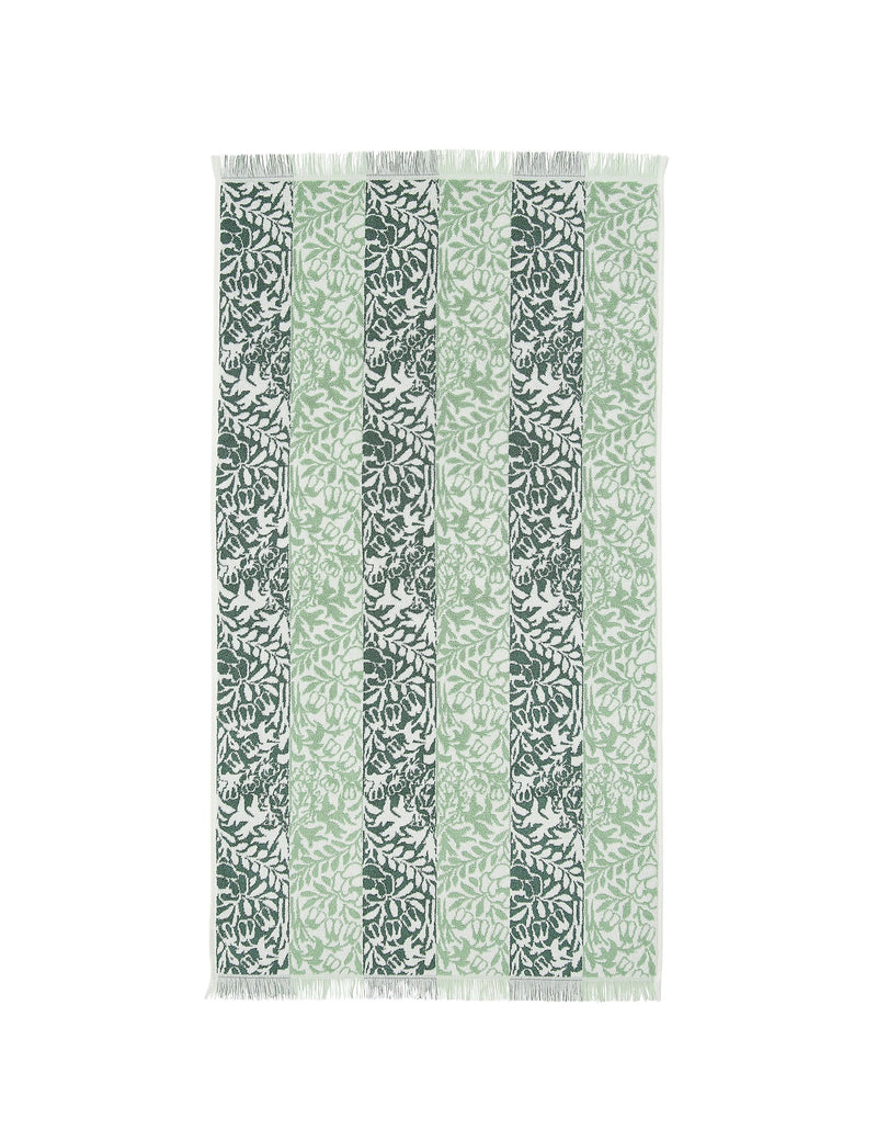 William Morris striped floral towel, UK version