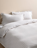 M&S Pure Cotton Striped Ruffle Single Bedding Set- Buy online at McGrocer