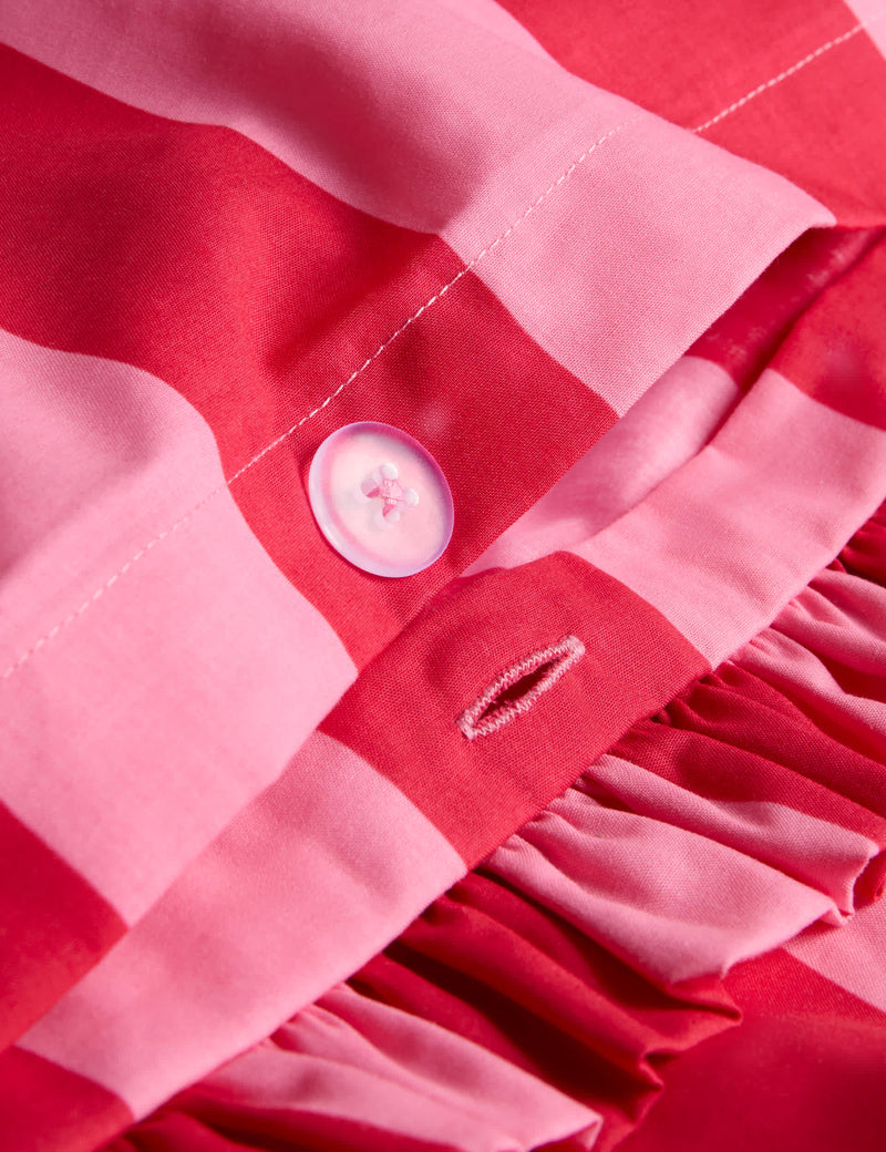 Pure cotton striped ruffle bedding set, UK version