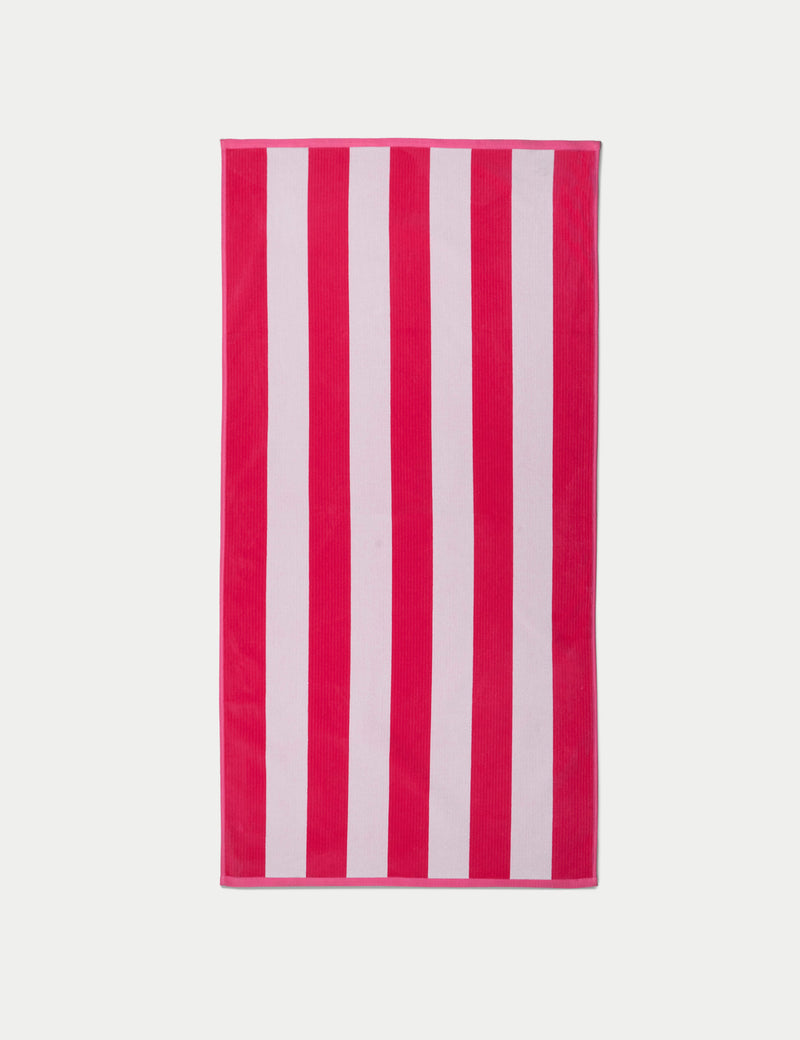 Serviette de plage rayée en pur coton résistante au sable