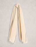 White Stuff pure cotton striped scarf, imported from the UK