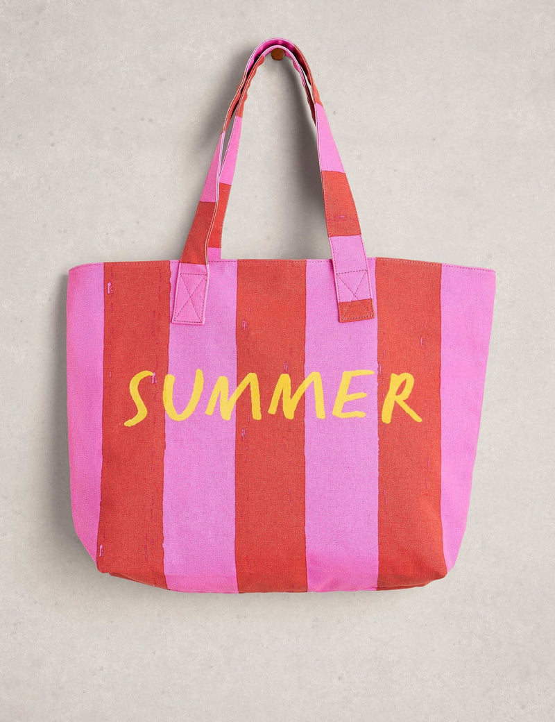 White Stuff pure cotton striped tote bag - British product