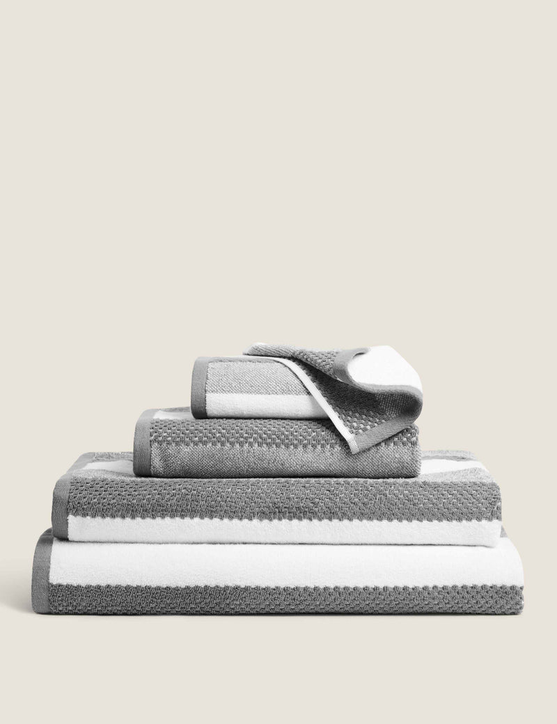 Pure cotton striped textured towel, imported from the UK
