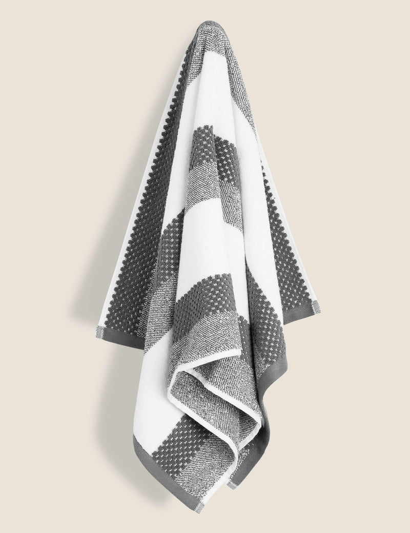 Pure cotton striped textured towel, imported from the UK