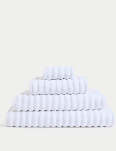 M&S Pure Cotton Super Plush Ribbed Bath Towel- Buy online at McGrocer