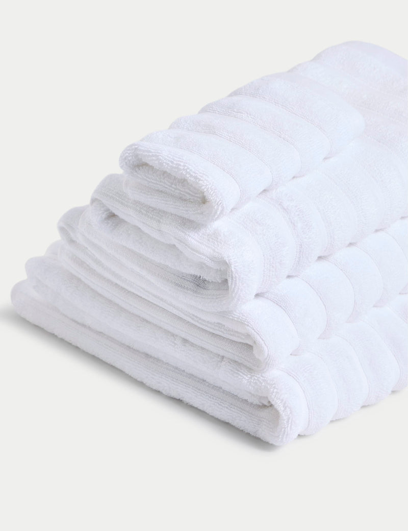 Pure Cotton Super Plush Ribbed Bath Towel, imported from the UK