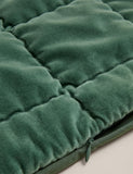 Pure cotton velvet quilted large decorative cushion, imported from the UK