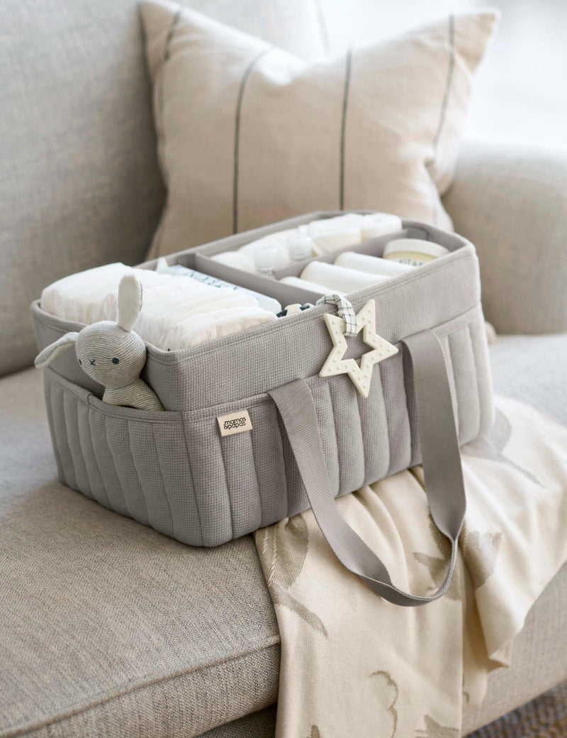 Mamas & Papas pure cotton waffle nappy caddy bag, imported from the UK