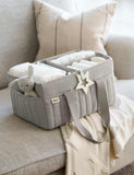 Mamas & Papas pure cotton waffle nappy caddy bag, imported from the UK