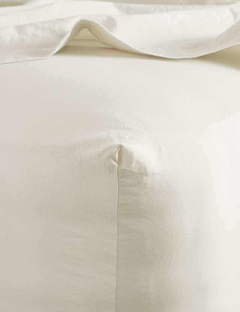 Bedfolk pure cotton washed fitted sheet, imported from the UK
