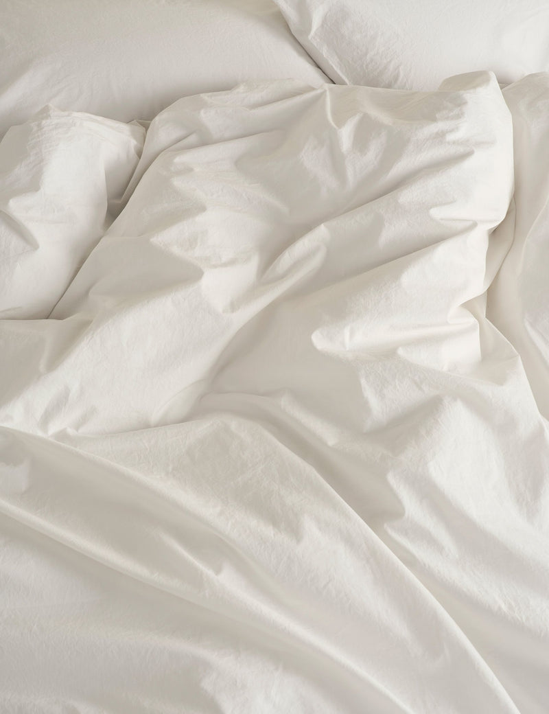 Bedfolk pure cotton washed fitted sheet, imported from the UK