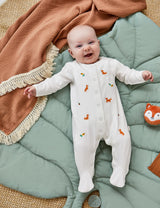JoJo Maman Bébé Pure Cotton Woodland Baby Sleepsuit (0-9 Mths)