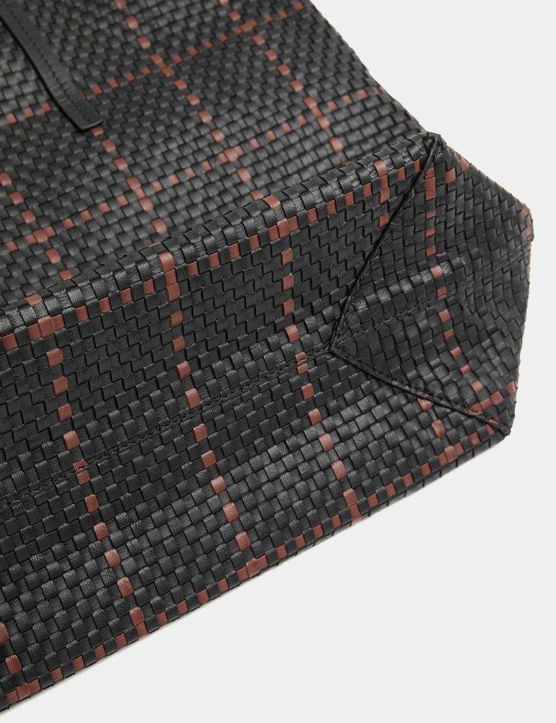 Jaeger pure leather lattice tote bag (British brand)