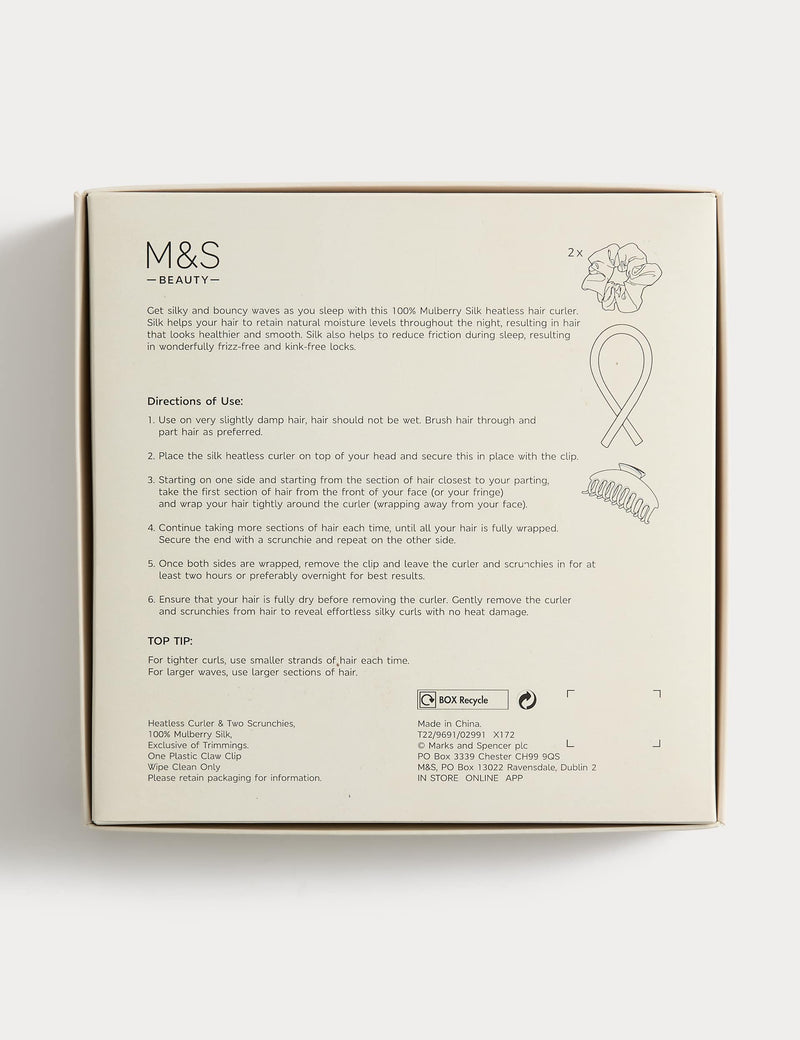 M&S Collection Pure Mulberry Silk Heatless Curler, imported from the UK